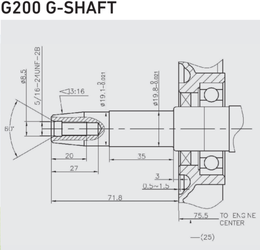 Loncin Engine G200F G Shaft