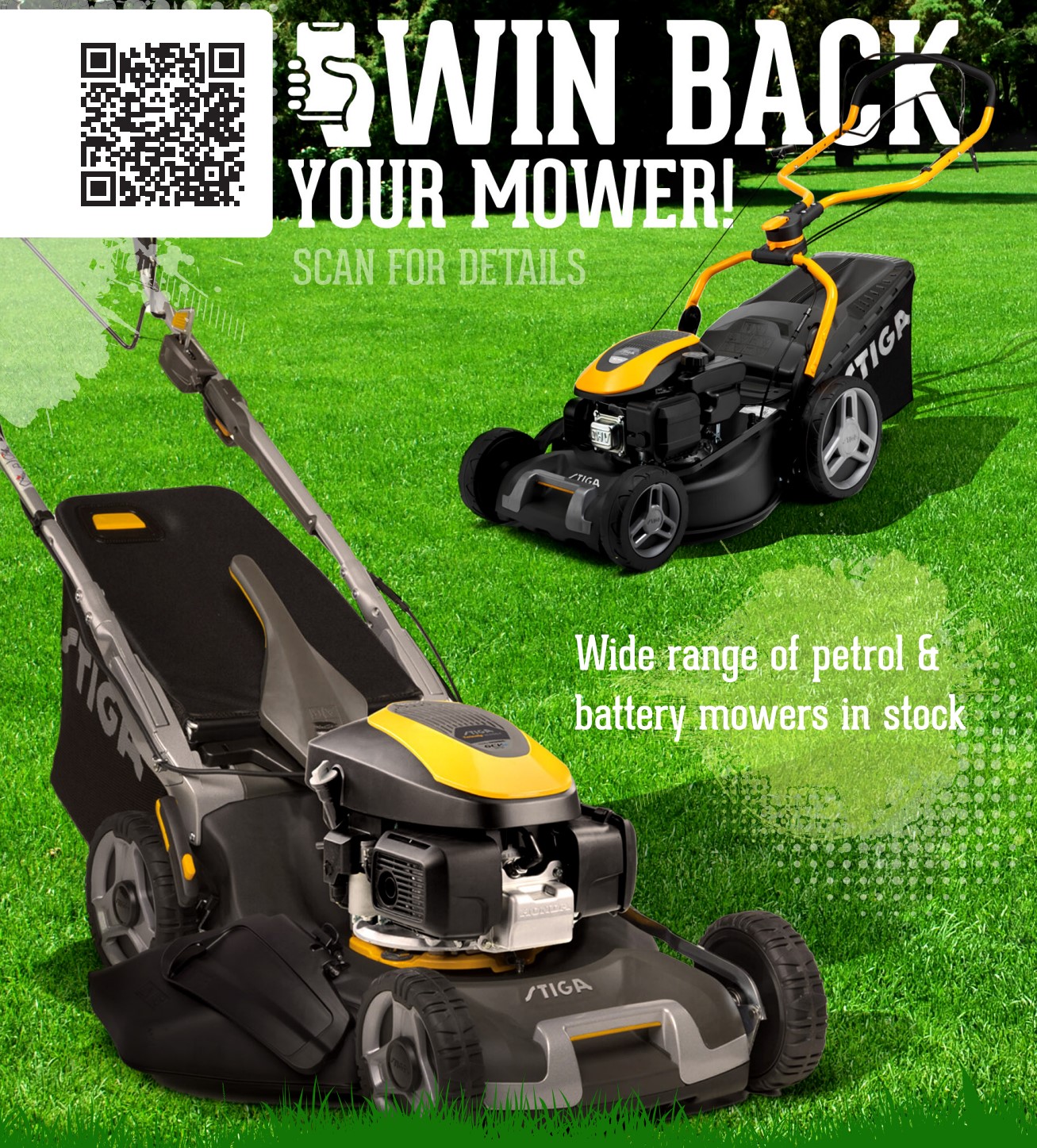 Win Back Your Mower with text